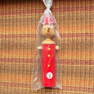 Italian Handmade Pinocchio Wooden Coin Bank NWOT
